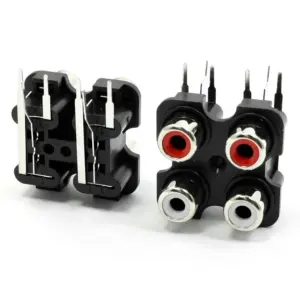 2x Doble conector RCA hembra montaje en panel