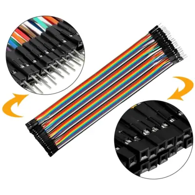 Faja 40 Lineas Cables 20 Cm Macho Hembra Jumper Dupont 2,54 - Imagen 2