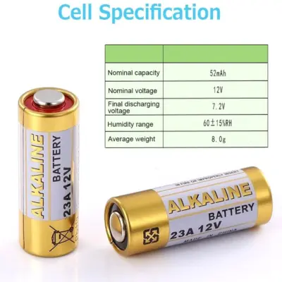 1x PILA ALKALINA 12V 23A LRV08 GP23 MN21 V23GA LR23A L1028 - Imagen 2