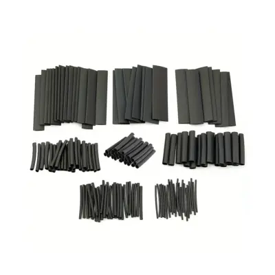 Surtido 127 PIEZAS Tubo Termoretractil de Color negro 7 DIAMETROS