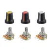 3x Embellecedor Amarillo Rojo Blanco + 3 Potenciómetros B5k Lineal