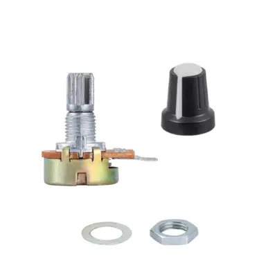 Potenciometro B250K ohm lineal 0,5w 15mm + Perilla BLANCA