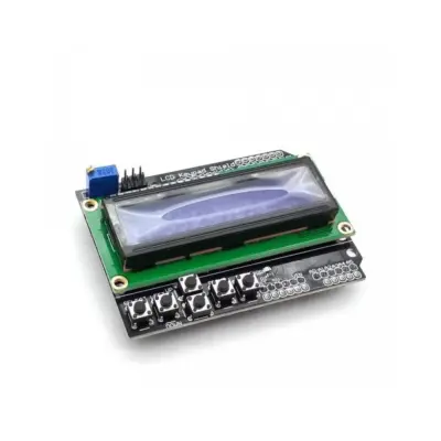 Display Lcd1602 Retroalimentado Azul Con Teclado - Imagen 3