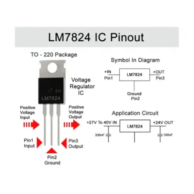 6x Regulador Tension Lm7824cv 24v 1,5a - Imagen 3