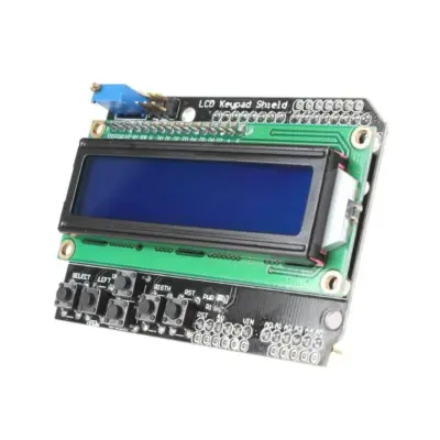 Display Lcd1602 Retroalimentado Azul Con Teclado - Imagen 2
