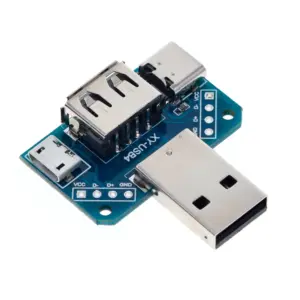 MODULO ADAPTADOR USB MACHO A USB – MICROUSB – TIPO C HEMBRA  2.54MM
