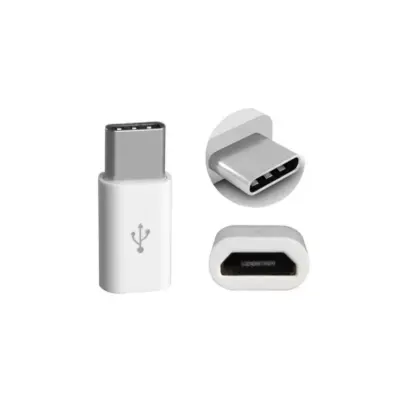 2x ADAPTADOR UNIVERSAL CABLE MICRO USB A TIPO C OTG BLANCO - Imagen 3
