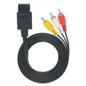 CABLE DE VIDEO Y AUDIO AV RCA PARA SUPER NINTENDO, NINTENDO 64, GAME CUBE