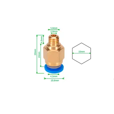 Push Fitting Pc4-m6 Bowden Para Impresora 3d - Imagen 3