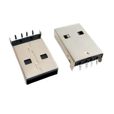 2x Conector Usb Macho Tipo A 90º Pcb Socket