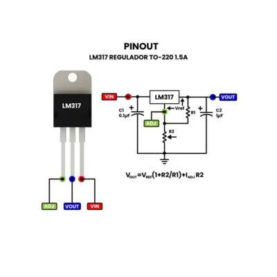 6x REGULADOR TENSION LM317T 1.2V A 37V 1.5A TO-220 - Imagen 5