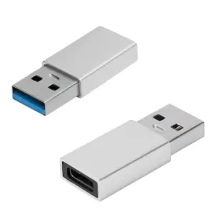 Adaptador USB Tipo C 3.1 a Usb Macho color PLATA