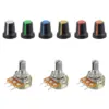3x Potenciometro B1M ohm lineal 0,5w 15mm + 6x Perilla colores