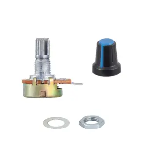 Potenciometro B10K ohm lineal 0,5w 15mm + Perilla AZUL