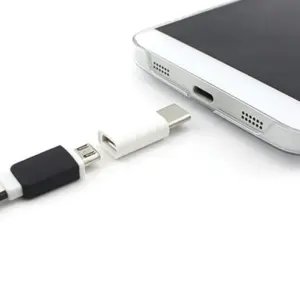 2x ADAPTADOR UNIVERSAL CABLE MICRO USB A TIPO C OTG BLANCO Y NEGRO