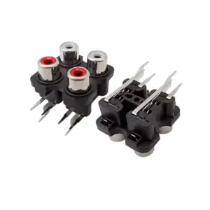 2x Doble conector RCA hembra montaje en panel