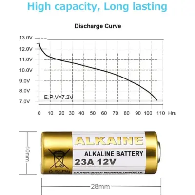 1x PILA ALKALINA 12V 23A LRV08 GP23 MN21 V23GA LR23A L1028 - Imagen 4