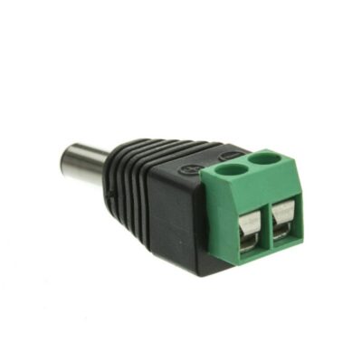 2x Adaptador Dc Jack Macho 5,5 X 2,1 Alimentacion Aereo Tira Led Strip Cctv - Imagen 2