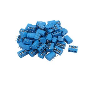 Terminal Borna Clema 3 pines AZUL 5mm 300v 16A enlazable 3p