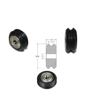 Polea Rueda tipo POM / V con rodamiento doble V para perfil aluminio V2020