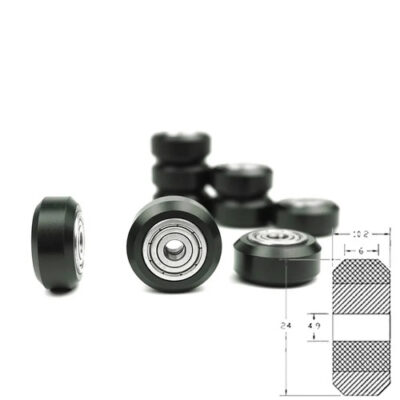 Polea Rueda tipo POM con rodamiento 625zz para perfil aluminio V2020  - Imagen 3