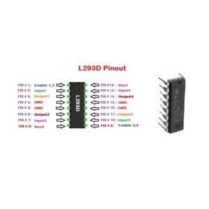 Driver de Motores L293D Puente H Cuádruple DIP-16