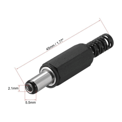 5x CONECTOR ALIMENTACION MACHO DC JACK 5,5MM X 2,5MM - Imagen 2