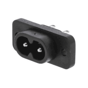 2x Conector Corriente Ac Iec C8 Chasis Macho 2.5a 250v 2 Pines Negro