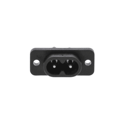 2x Conector Corriente Ac Iec C8 Chasis Macho 2.5a 250v 2 Pines Negro - Imagen 2