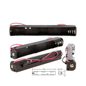 PORTAPILAS 2xAA 3V en linea con cable