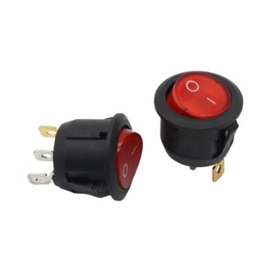 Interruptor On Off Con Luz Rojo Redondo 22mm Spst 220v 6a - Imagen 4