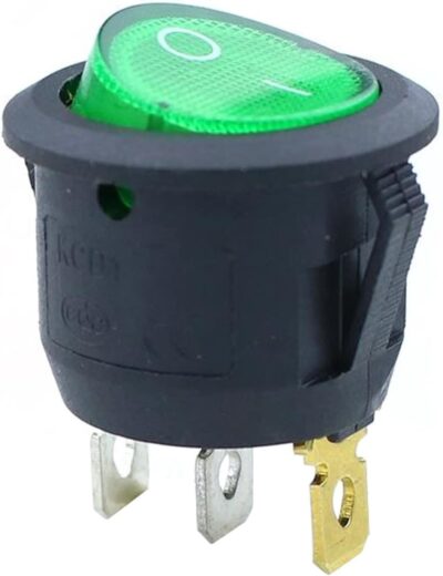 Interruptor On Off Con Luz Verde Redondo 20mm Spst 220v 6a