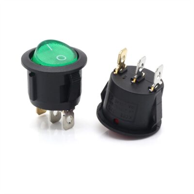 Interruptor On Off Con Luz Verde Redondo 20mm Spst 220v 6a - Imagen 2