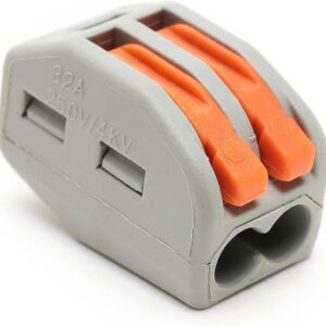 2x Conector Rapido 2 Terminales 32a 4mm 4000v 250v Pines Palanca Wago Pct-212