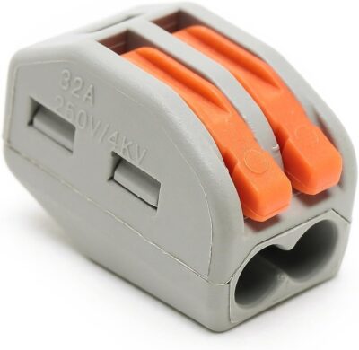 2x Conector Rapido 2 Terminales 32a 4mm 4000v 250v Pines Palanca Wago Pct-212