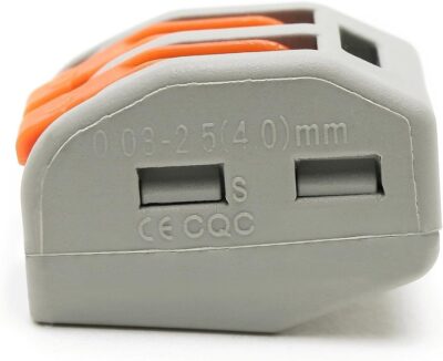 2x Conector Rapido 2 Terminales 32a 4mm 4000v 250v Pines Palanca Wago Pct-212 - Imagen 2