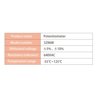 Potenciometro Multivuelta 5K ohm 3296-W 0,5w resistencia variable PCB - Imagen 2