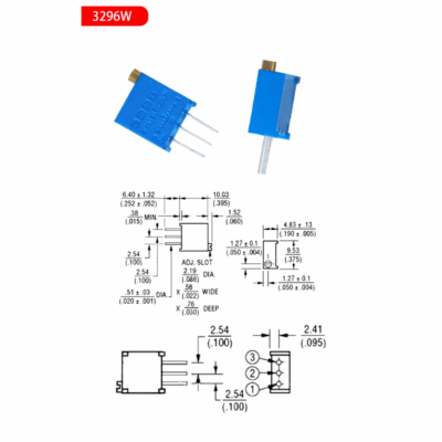 Potenciometro Multivuelta 5K ohm 3296-W 0,5w resistencia variable PCB - Imagen 3