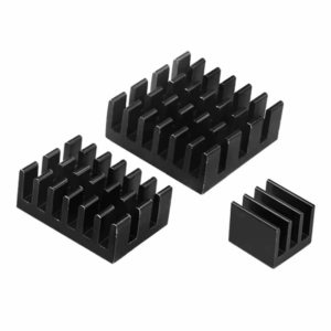 KIT 3 PIEZAS DISIPADOR TERMICO  RASPBERRY PI 4B color NEGRO anodizado con adhesivo