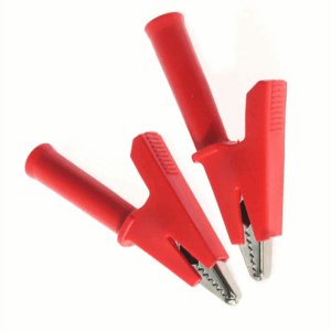Pinza Cocodrilo Aislada para Conector Banana de 4 mm Rojo