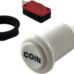 Pulsador Arcade 33mm Blanco COIN concavo