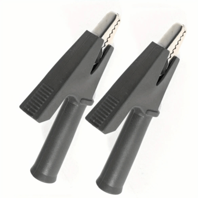 Pinza cocodrilo aislada para conector banana 4mm Negro - Imagen 3