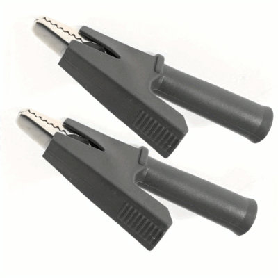 Pinza cocodrilo aislada para conector banana 4mm Negro - Imagen 4
