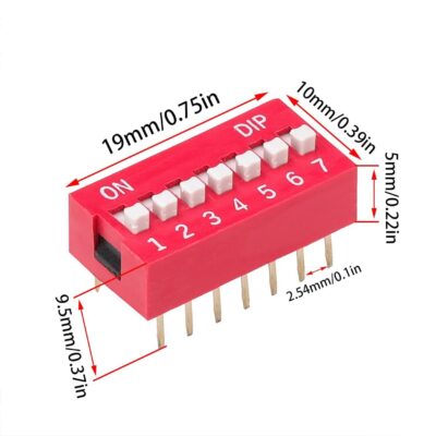 3x Interruptor Dip Switch 7 posiciones 7p ON OFF 2.54mm - Imagen 2