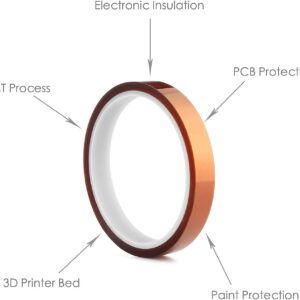 Cinta Termica Kapton 5mm Tape Temperature Resistant Polyimide 3D Printer