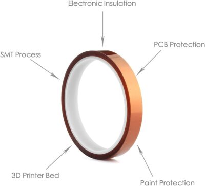 Cinta Termica Kapton 20mm Tape Temperature Resistant Polyimide 3D Printer - Imagen 2