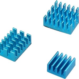 KIT 3 PIEZAS DISIPADOR TERMICO  RASPBERRY PI 4B color AZUL anodizado con adhesivo
