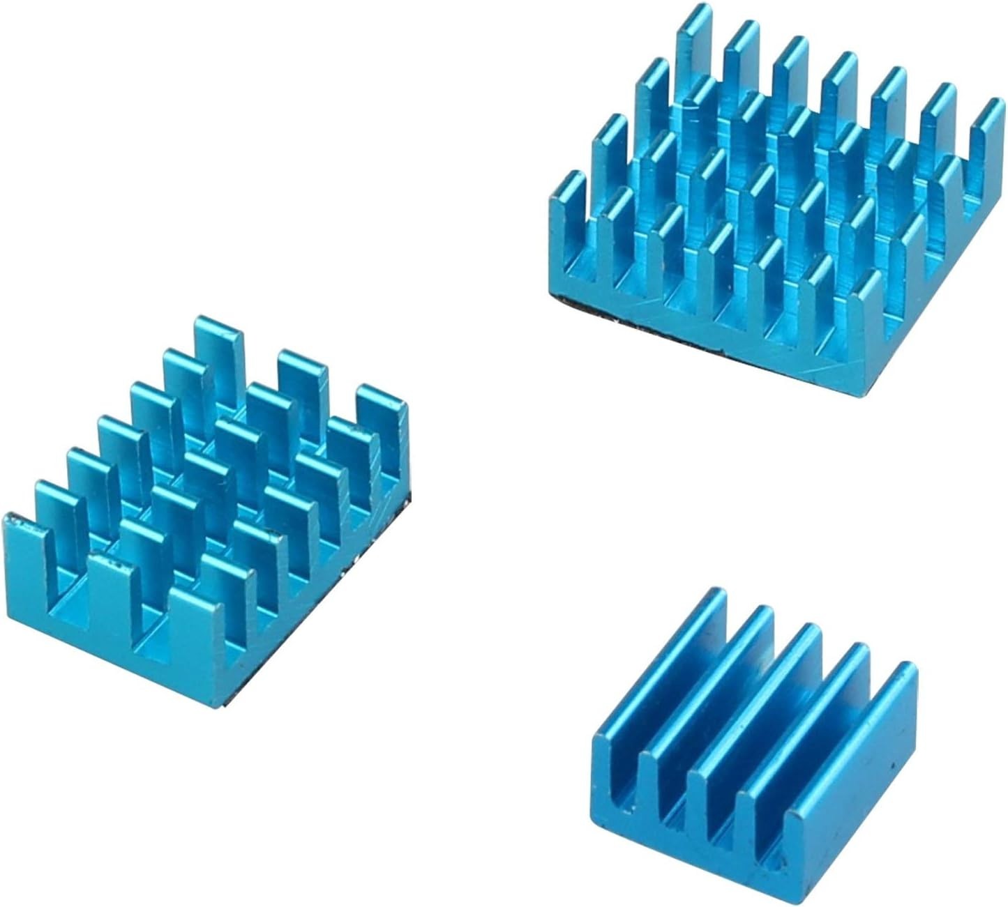 KIT 3 PIEZAS DISIPADOR TERMICO  RASPBERRY PI 4B color AZUL anodizado con adhesivo