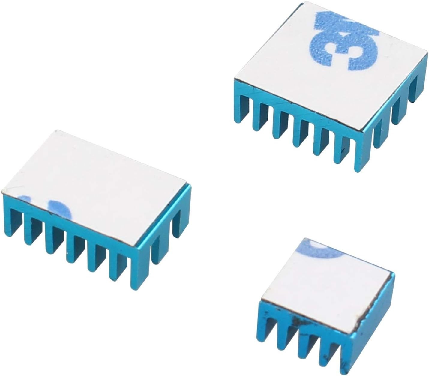 KIT 3 PIEZAS DISIPADOR TERMICO  RASPBERRY PI 4B color AZUL anodizado con adhesivo - Imagen 3