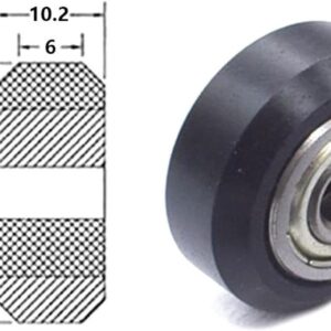 Polea Rueda tipo POM con rodamiento 625zz para perfil aluminio V2020 
